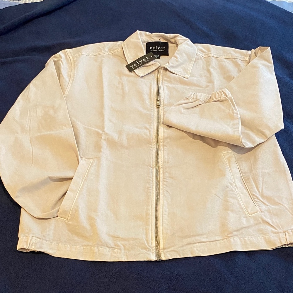 Velvet Light Tan Shirt Jacket                          P171@SS